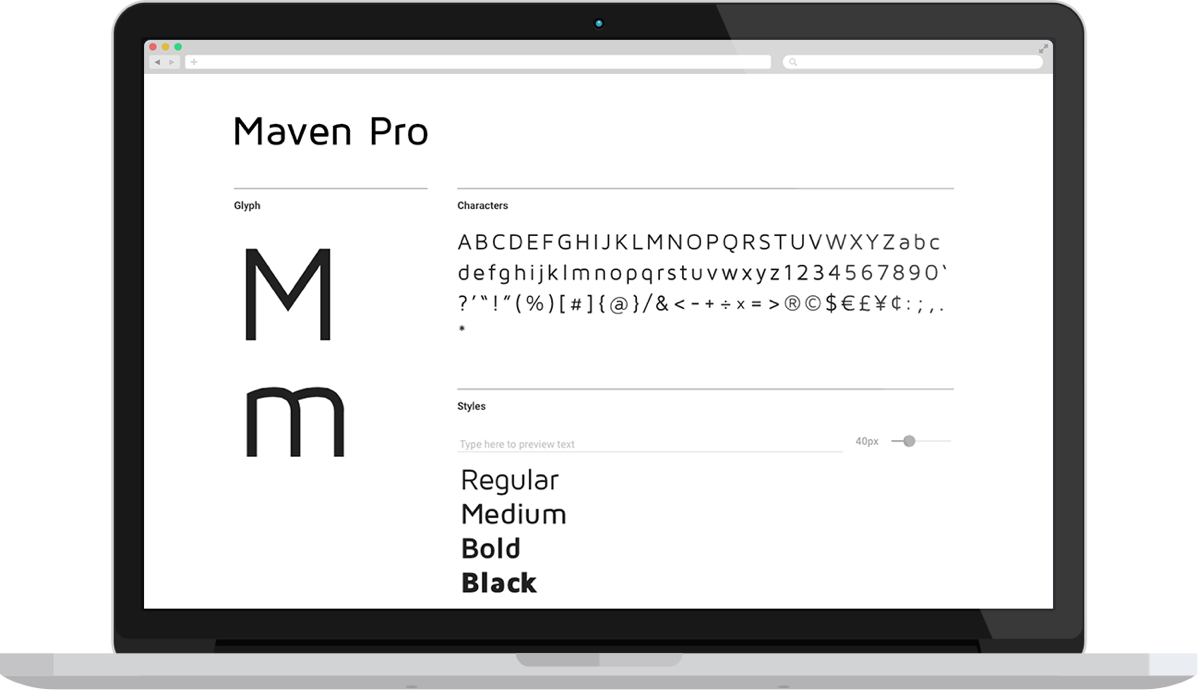 Font example of Maven Pro