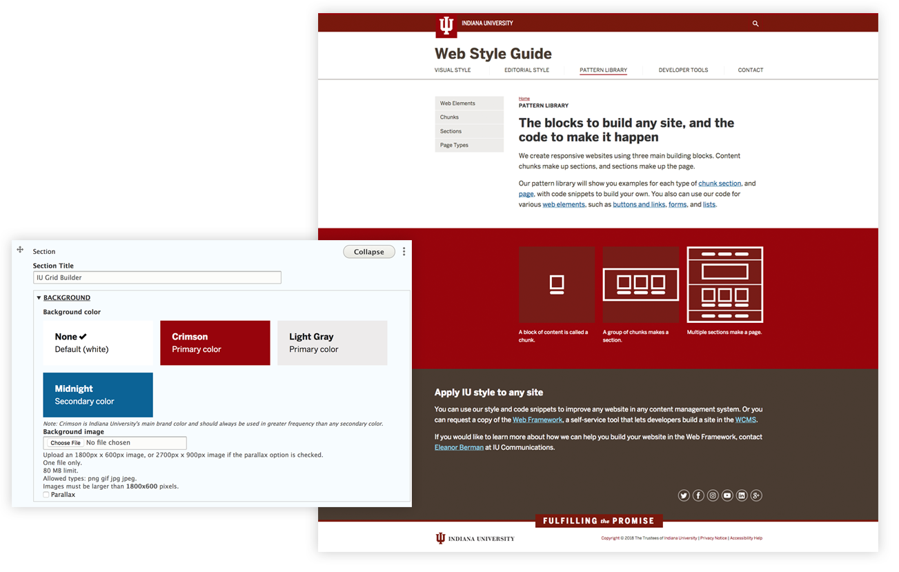 Screenshots of IU Paragraphs module