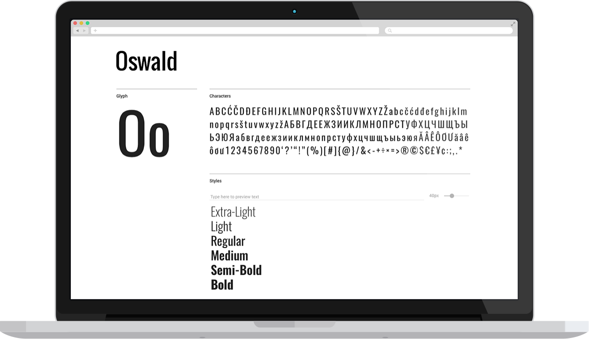 Oswald font family