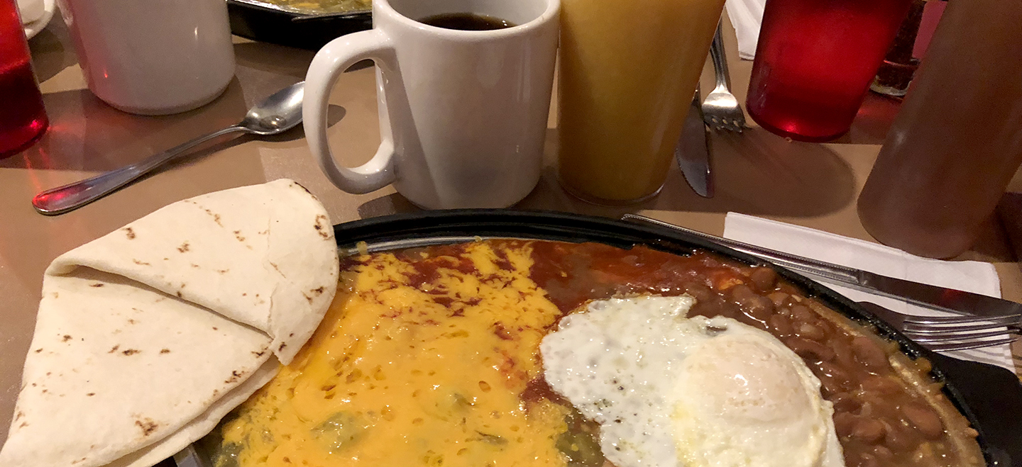 Close up of huevos rancheros