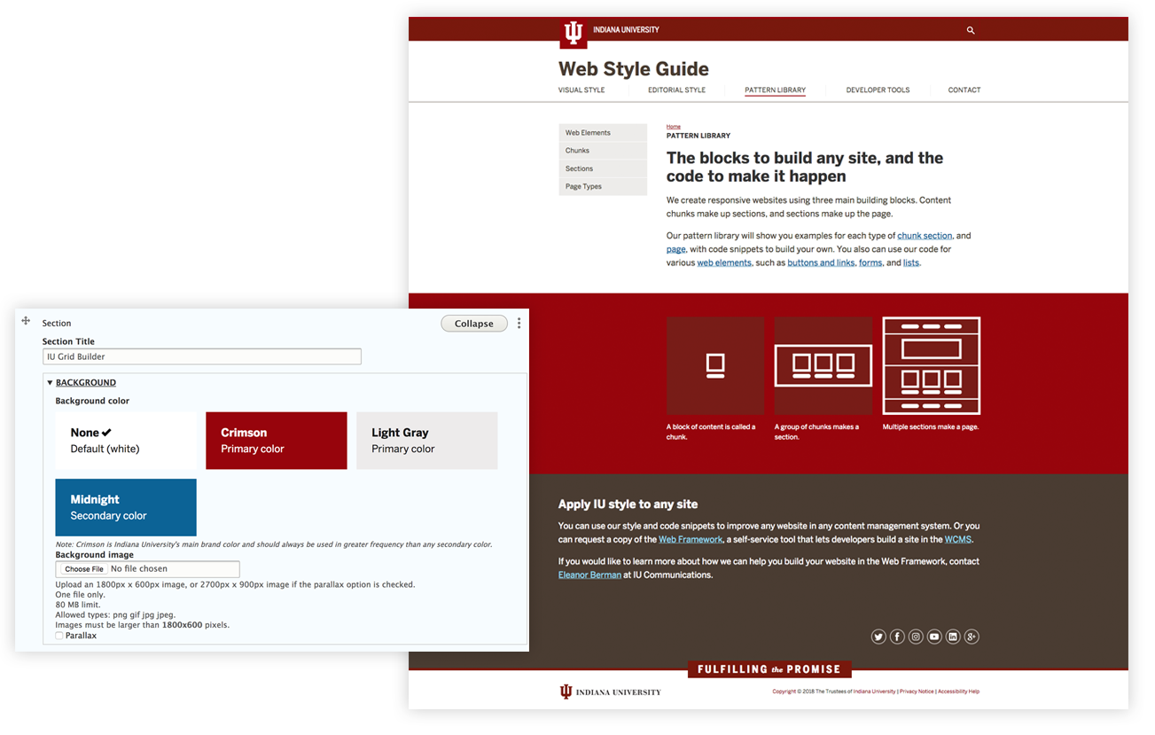 Screenshot of Indiana University website style guide