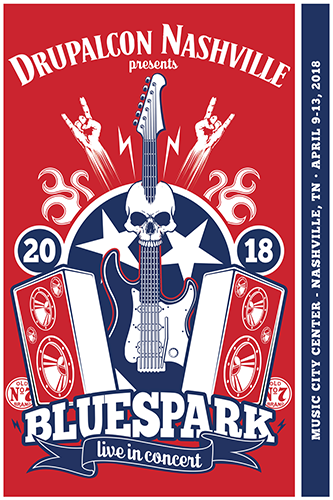 Bluespark poster design for DrupalCon Nashville
